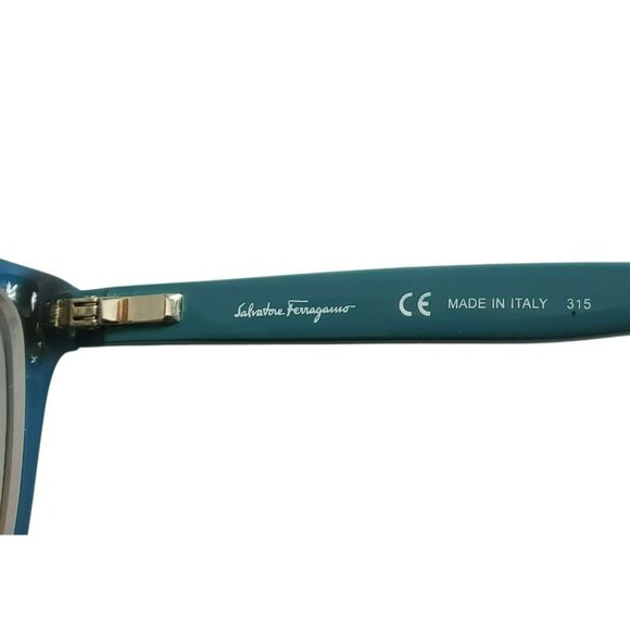 Salvatore Ferragamo Eyeglasses Italy SF2732 Aqua Brown Womens Square Frame Only - Picture 8 of 14
